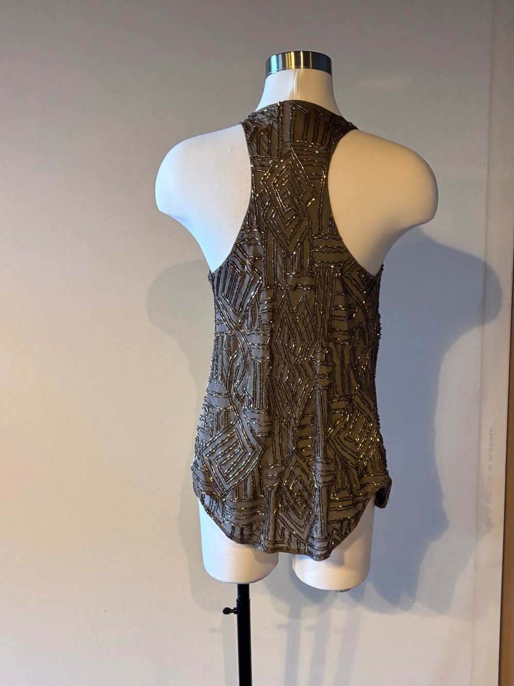 Ralph Lauren Blue Label Olive Beaded Racerback Camisole